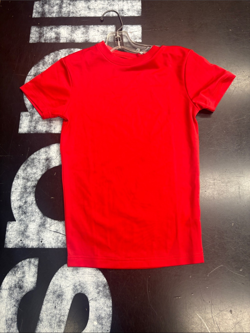 Kids Red Short-Sleeve Tee - Classic Crewneck Polyester Youth Large